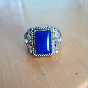 Mens unisex  Lapis Lazuli Native Navajo Ring